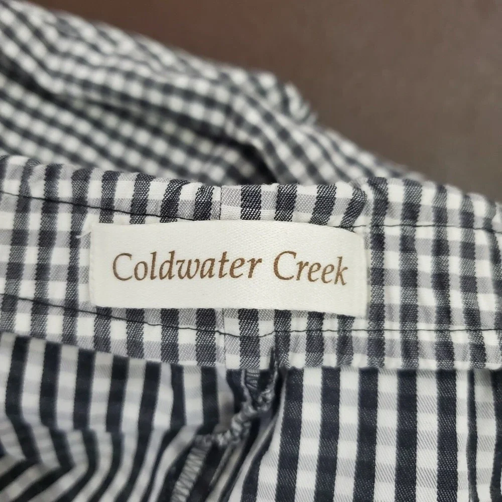 Coldwater Creek Womens Pants‎ Size 16 Plaid Cotton Spandex Black White Checkered - Picture 4 of 13